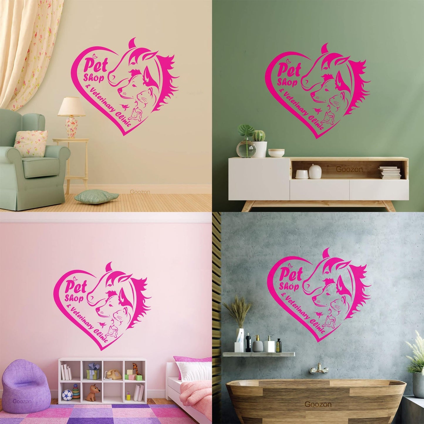 Engraving Decals Pet Shop Veterinary Clinic Logo Animal Care Heart Can Modify And Add Information