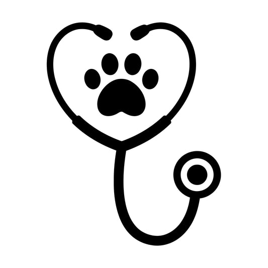 Engraving Stickers Phonendoscope Animals Pet Veterinary Health Care Removable Without Leaving Glue