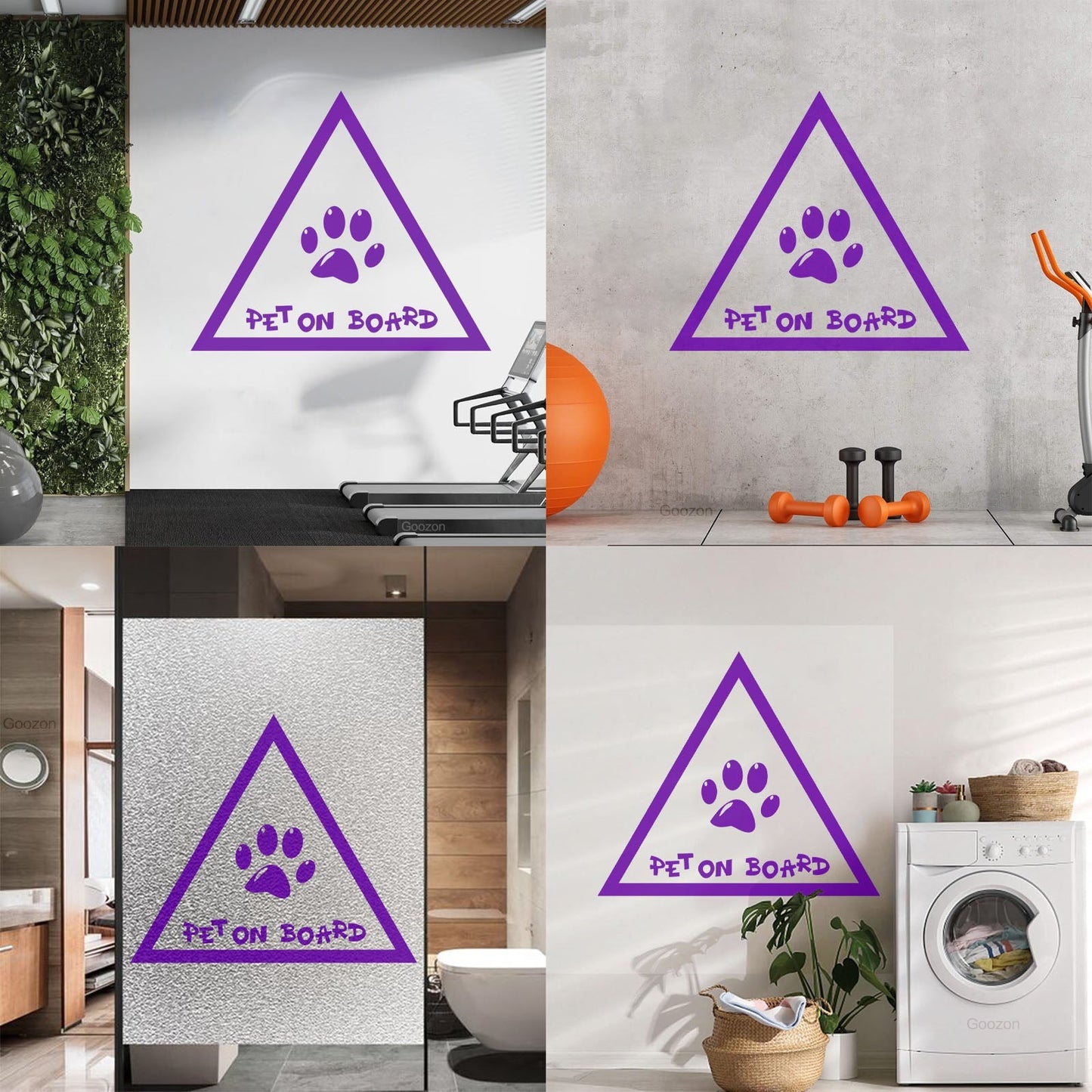 Wall Decals Pvc Phrase Pet On Board Paw Print Home Animals Do Not Damage The Wall Surface