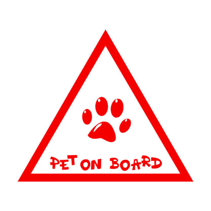Wall Decals Pvc Phrase Pet On Board Paw Print Home Animals Do Not Damage The Wall Surface