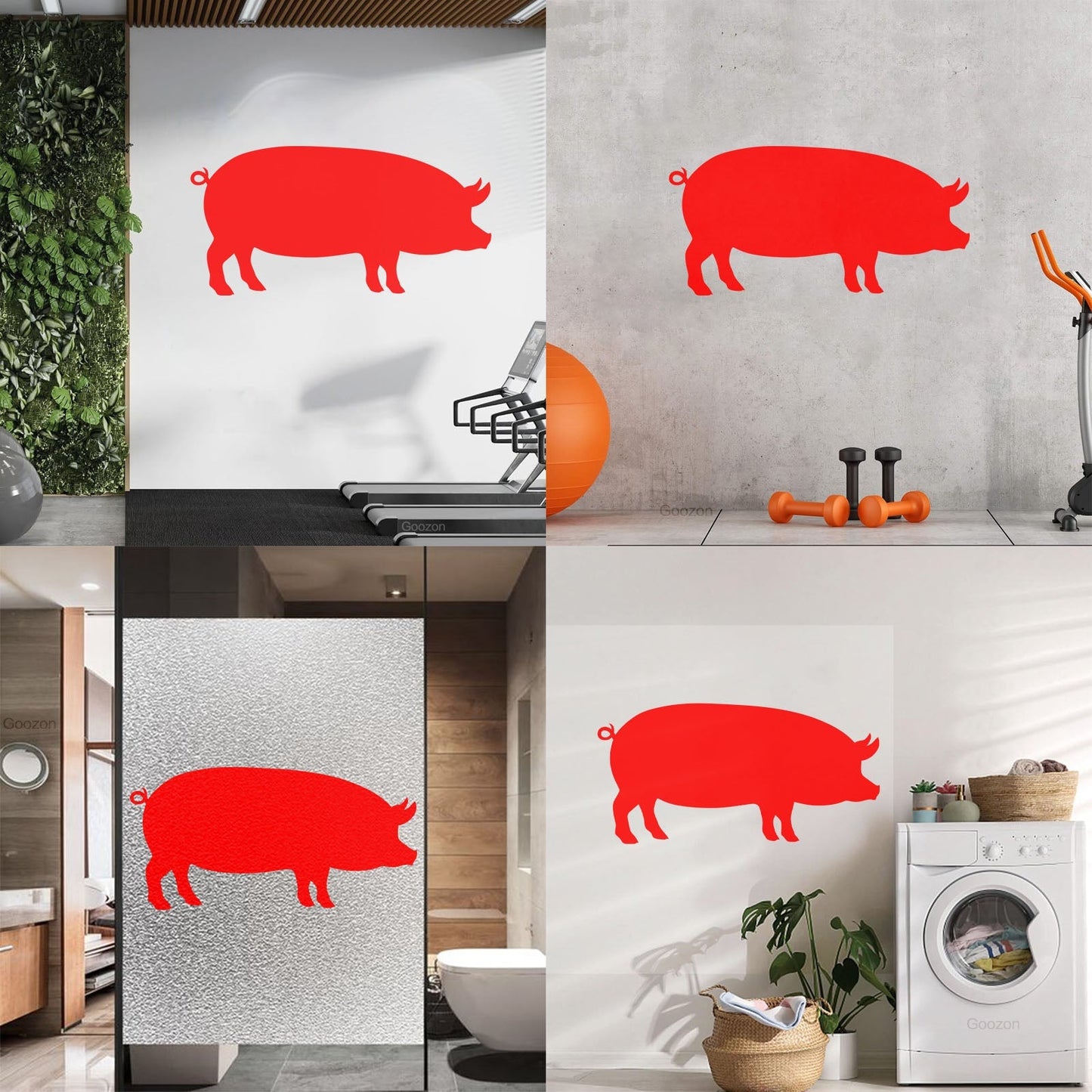 Lettering Stickers Pig Butcher Shop Piggy Animal Farm Wild Boar Multi Color Selection