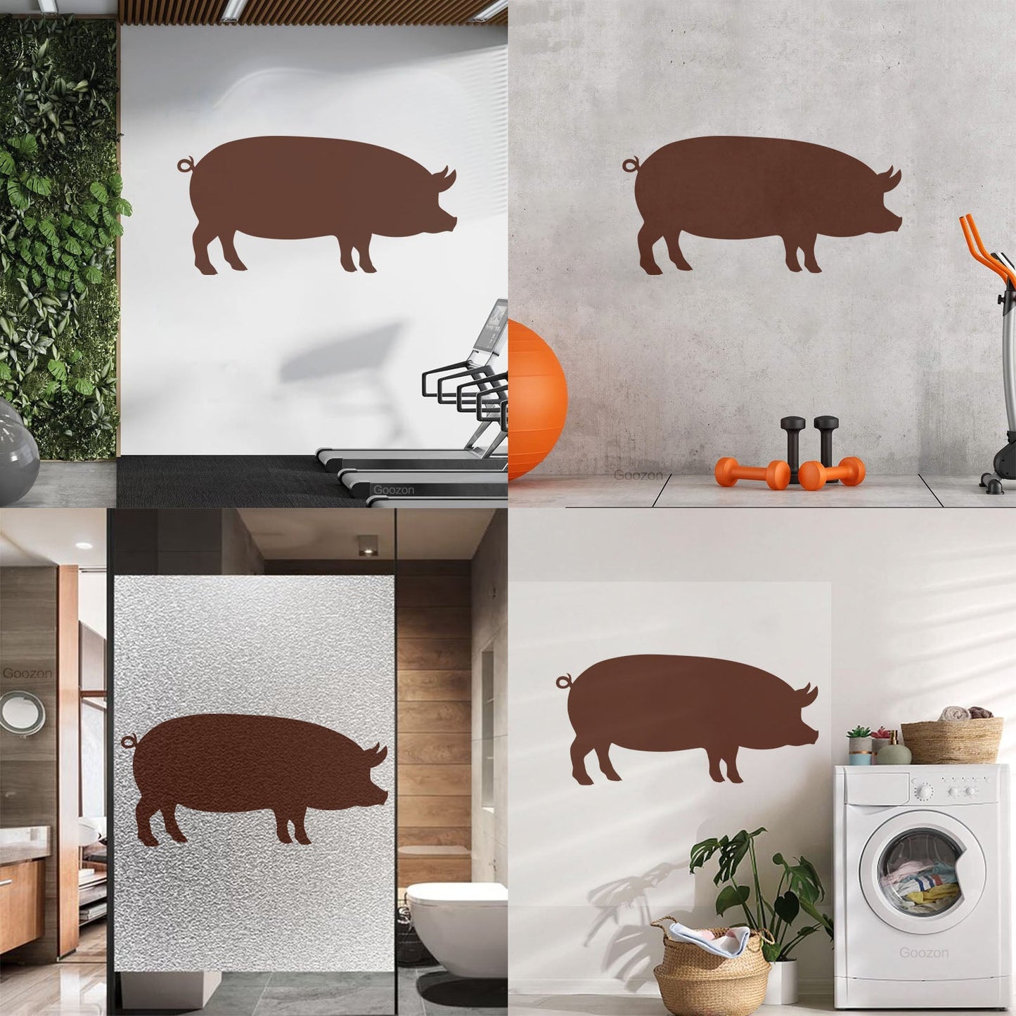 Lettering Stickers Pig Butcher Shop Piggy Animal Farm Wild Boar Multi Color Selection
