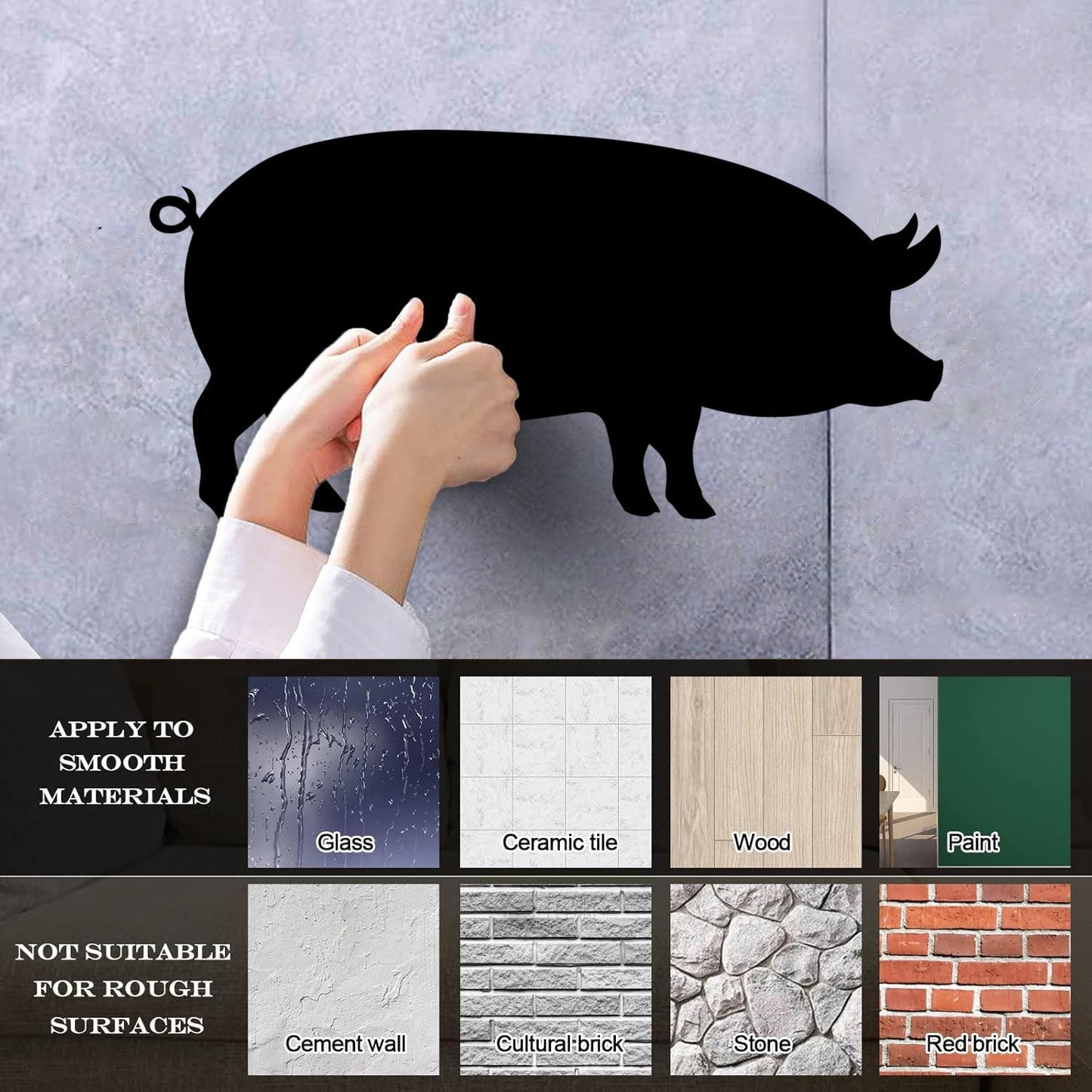 Lettering Stickers Pig Butcher Shop Piggy Animal Farm Wild Boar Multi Color Selection