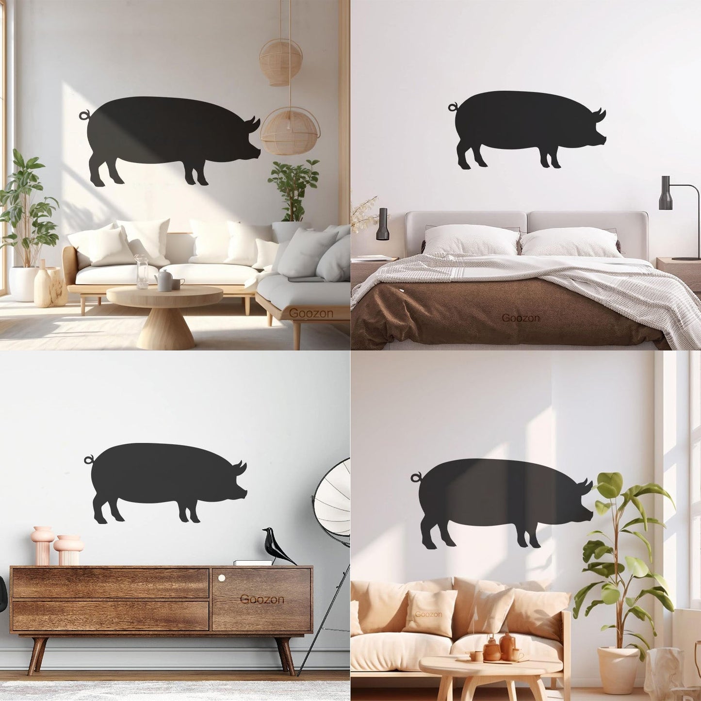 Lettering Stickers Pig Butcher Shop Piggy Animal Farm Wild Boar Multi Color Selection