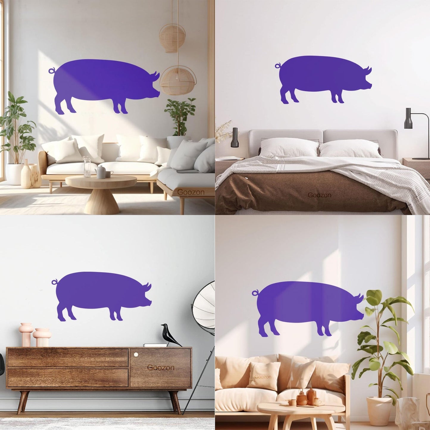 Lettering Stickers Pig Butcher Shop Piggy Animal Farm Wild Boar Multi Color Selection
