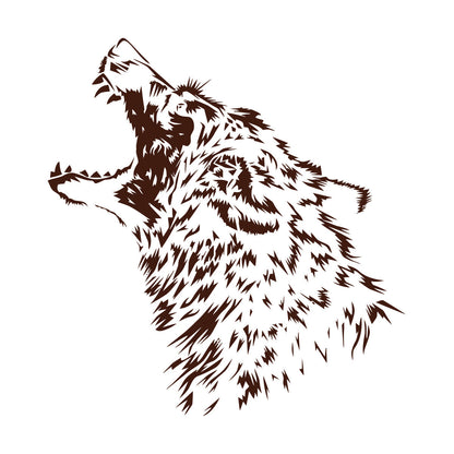 Vinyl Wall Decals Predator Wolf Fangs Aggressive Animal Equipped With Transfer Film Kit