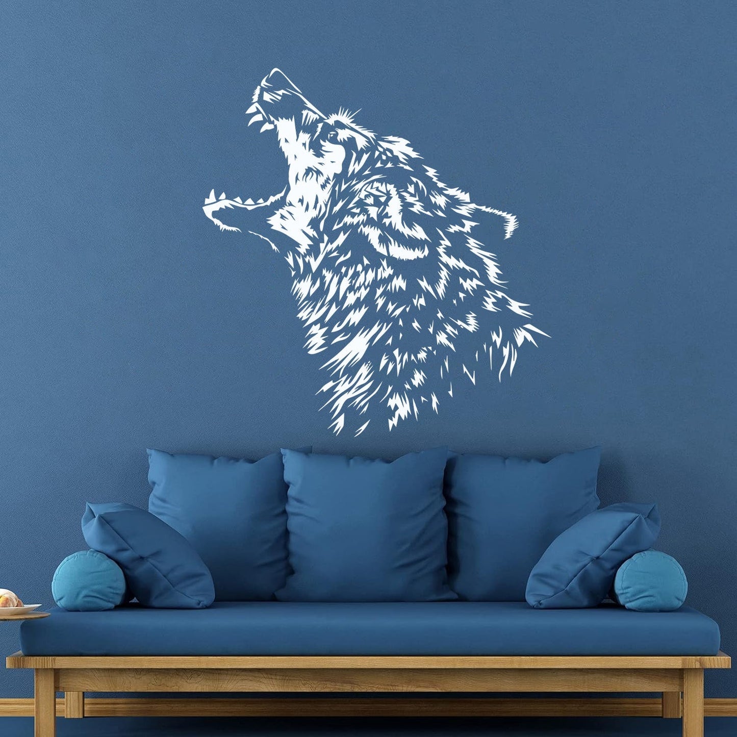 Vinyl Wall Decals Predator Wolf Fangs Aggressive Animal Equipped With Transfer Film Kit