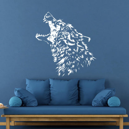 Vinyl Wall Decals Predator Wolf Fangs Aggressive Animal Equipped With Transfer Film Kit