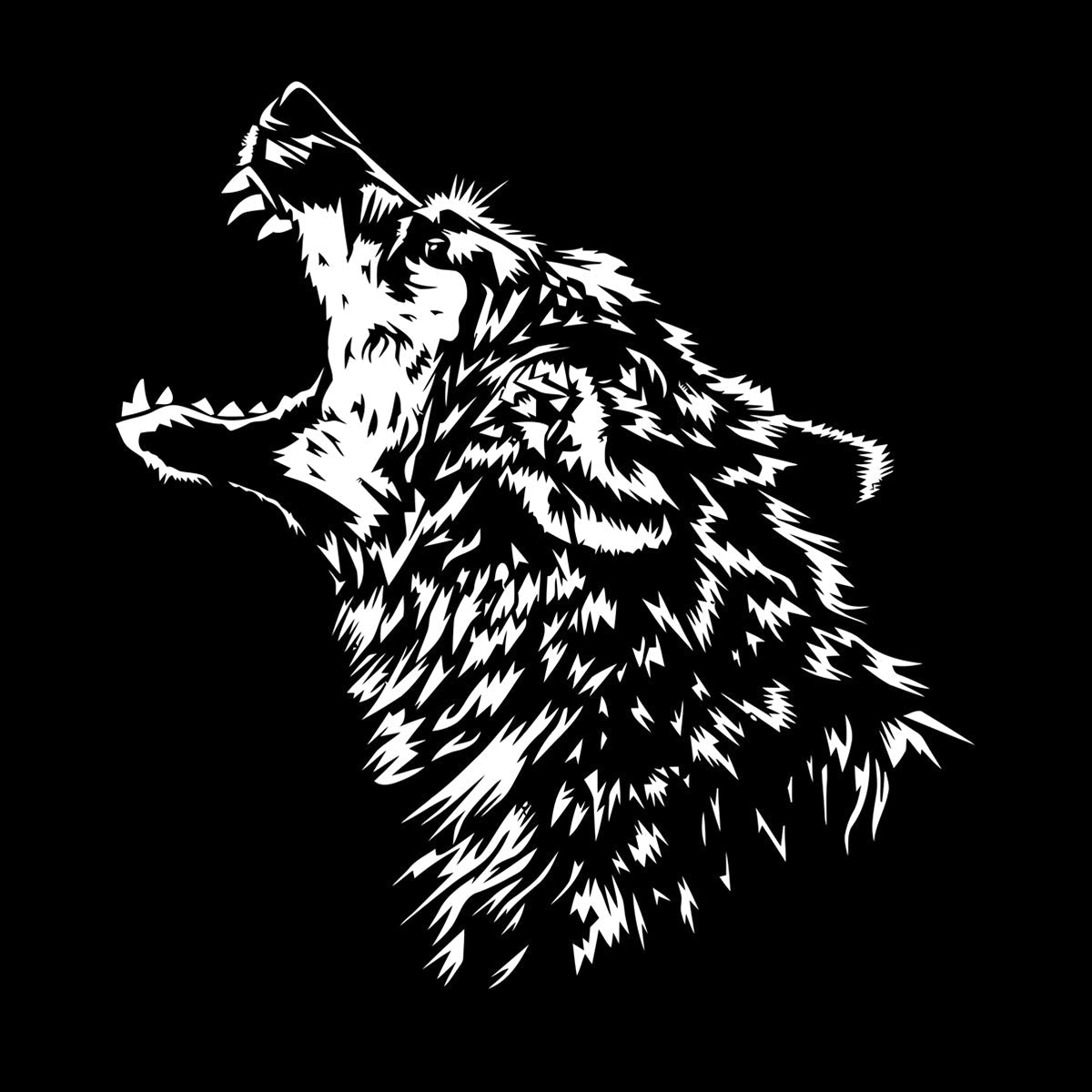Vinyl Wall Decals Predator Wolf Fangs Aggressive Animal Equipped With Transfer Film Kit