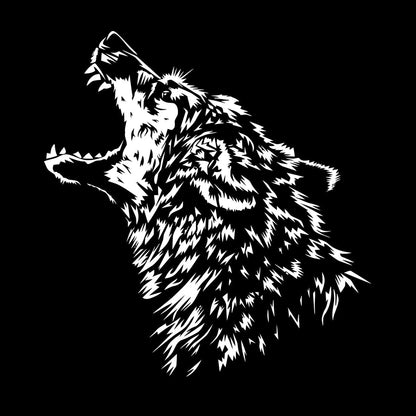 Vinyl Wall Decals Predator Wolf Fangs Aggressive Animal Equipped With Transfer Film Kit