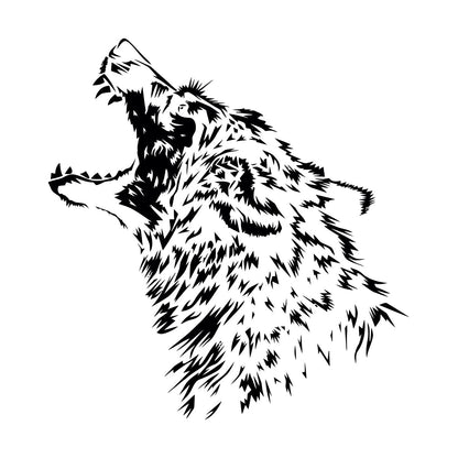 Vinyl Wall Decals Predator Wolf Fangs Aggressive Animal Equipped With Transfer Film Kit