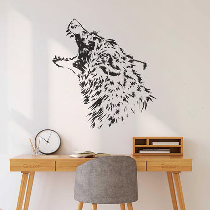 Vinyl Wall Decals Predator Wolf Fangs Aggressive Animal Equipped With Transfer Film Kit