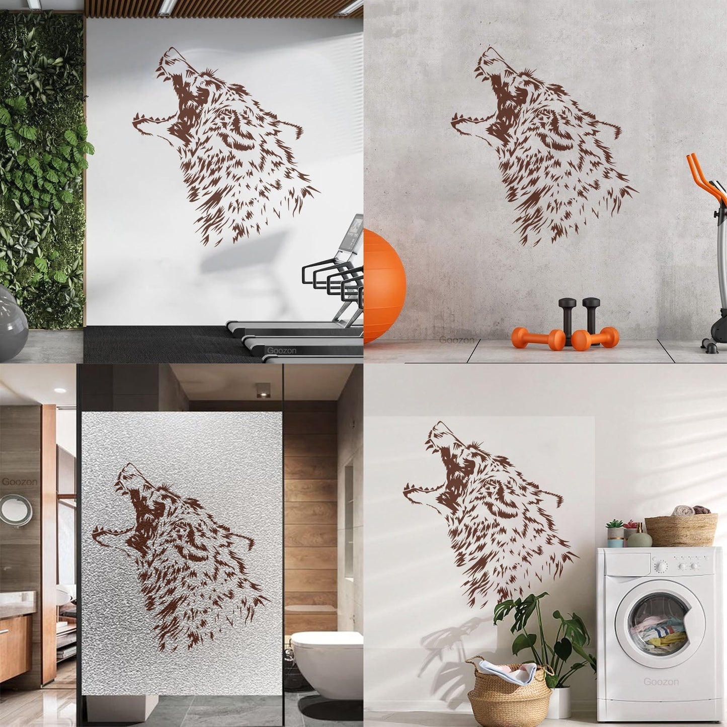 Vinyl Wall Decals Predator Wolf Fangs Aggressive Animal Equipped With Transfer Film Kit
