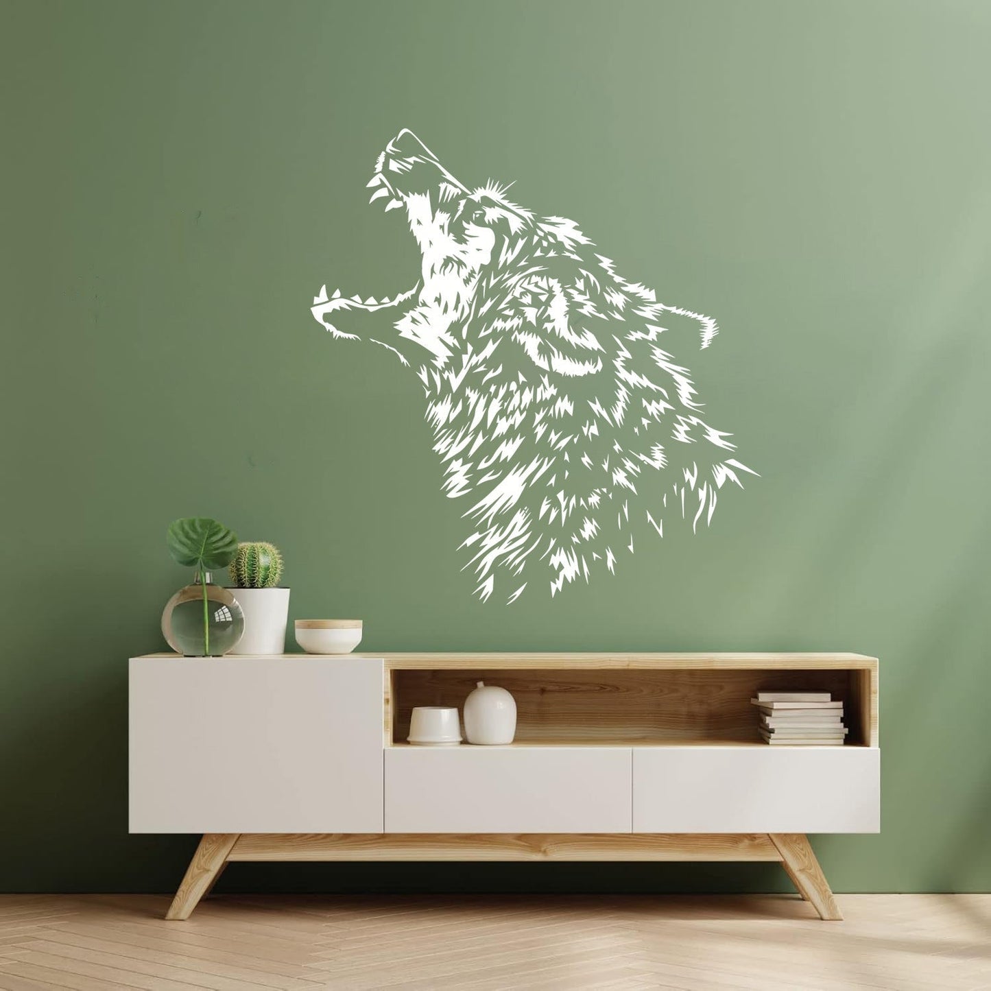 Vinyl Wall Decals Predator Wolf Fangs Aggressive Animal Equipped With Transfer Film Kit