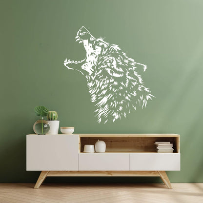 Vinyl Wall Decals Predator Wolf Fangs Aggressive Animal Equipped With Transfer Film Kit