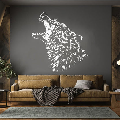 Vinyl Wall Decals Predator Wolf Fangs Aggressive Animal Equipped With Transfer Film Kit