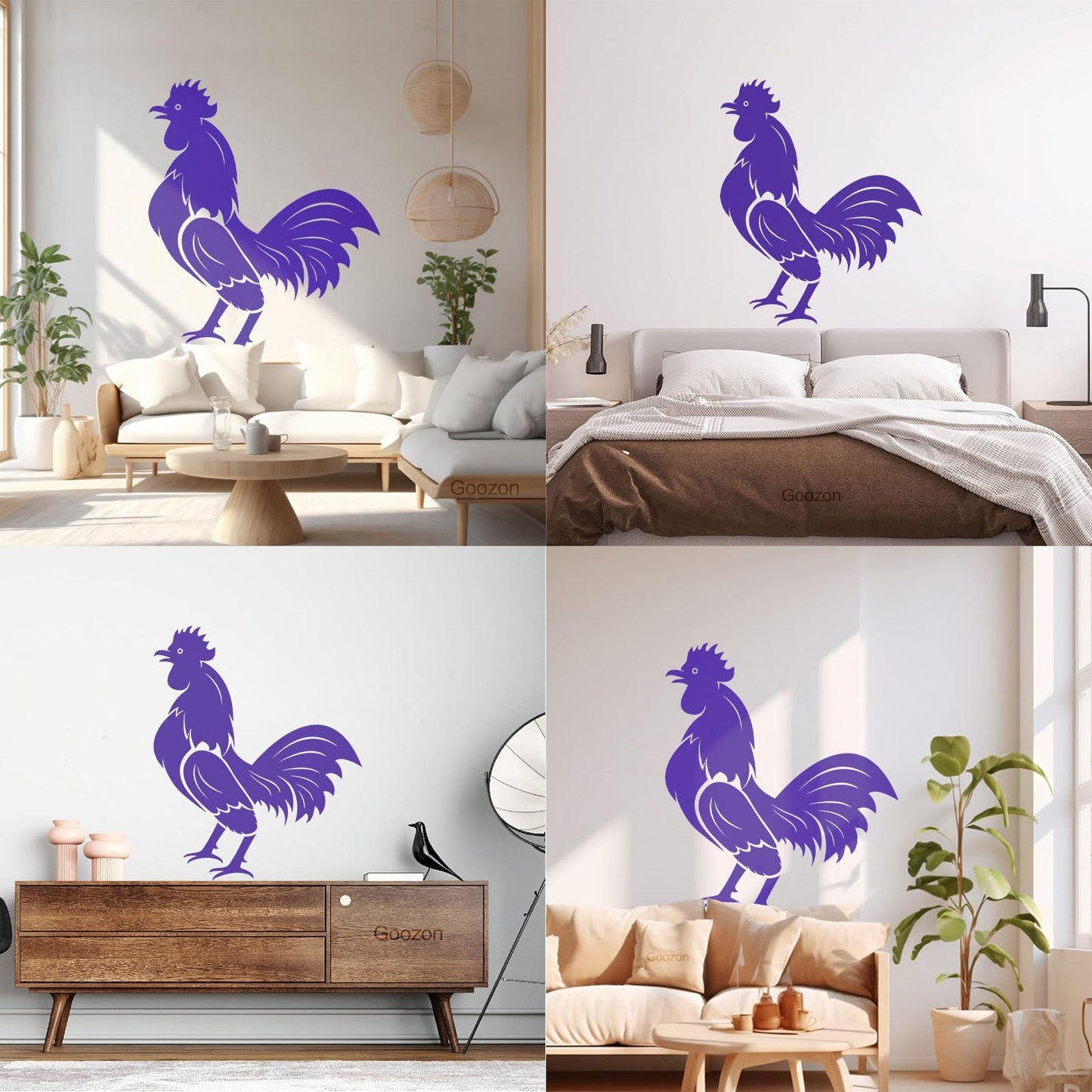 Wall Decals Pvc Rooster Bird Farm Village House Cock Animal Art Decoration