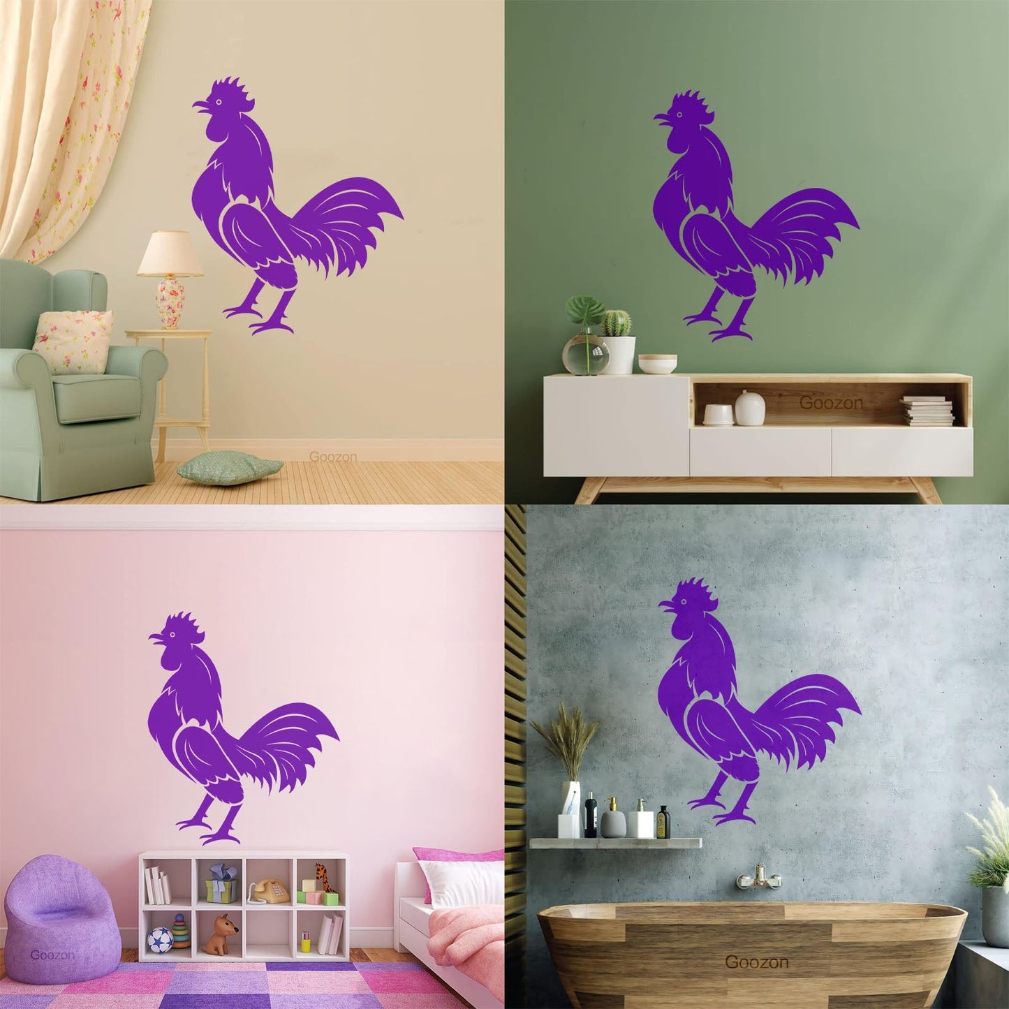 Wall Decals Pvc Rooster Bird Farm Village House Cock Animal Art Decoration