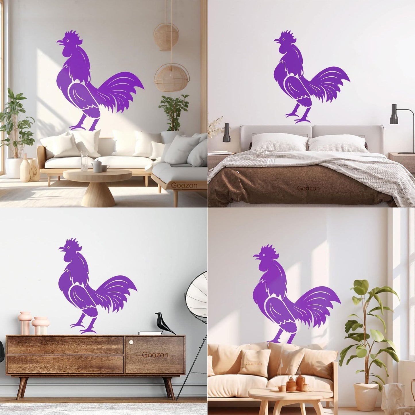 Wall Decals Pvc Rooster Bird Farm Village House Cock Animal Art Decoration