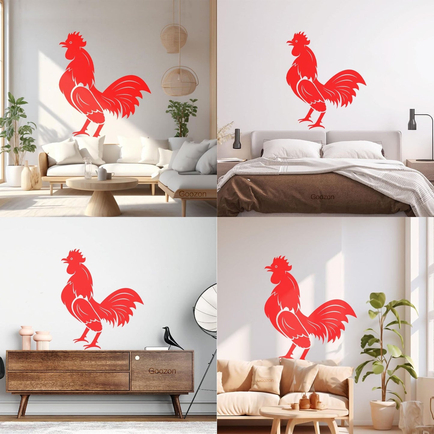 Wall Decals Pvc Rooster Bird Farm Village House Cock Animal Art Decoration