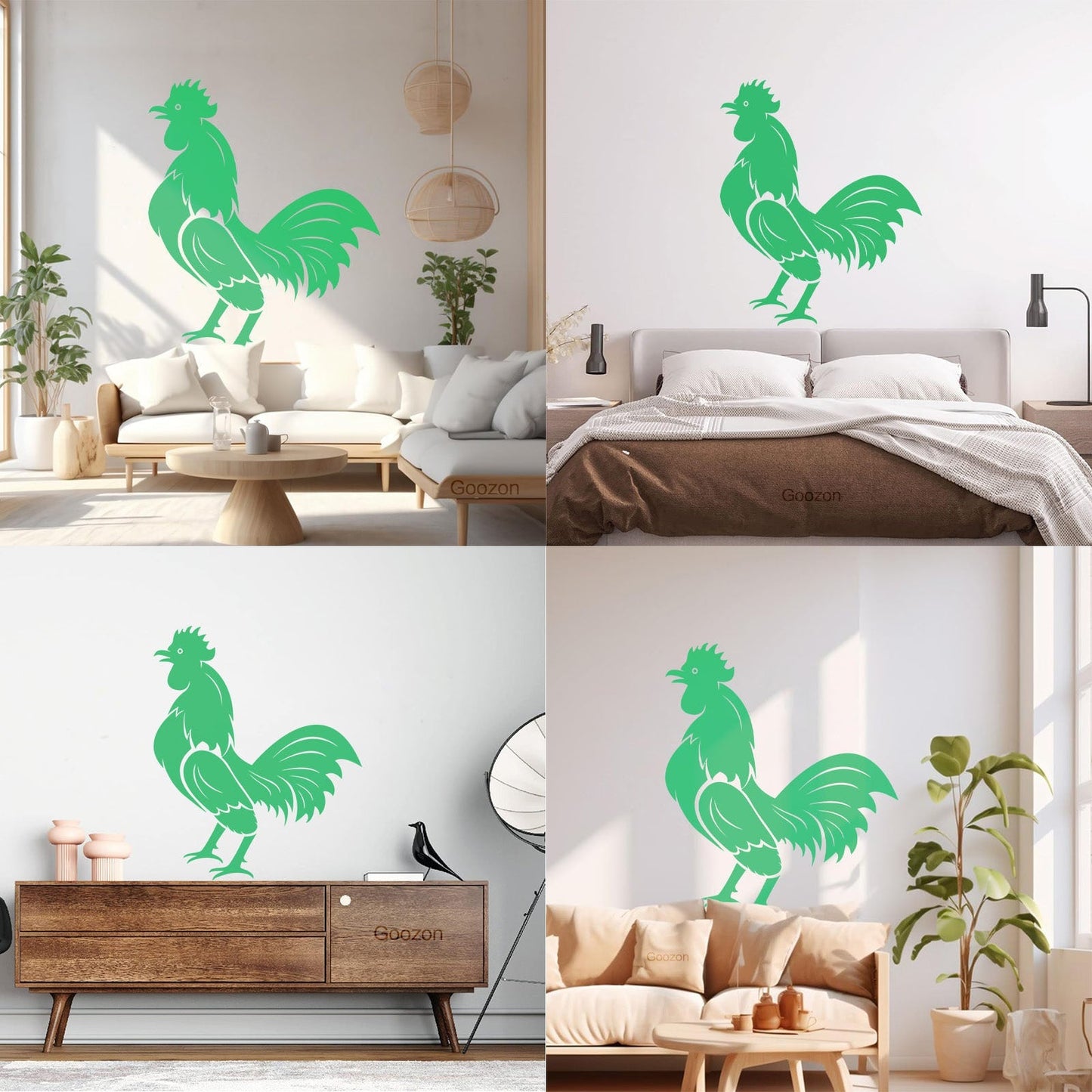 Wall Decals Pvc Rooster Bird Farm Village House Cock Animal Art Decoration