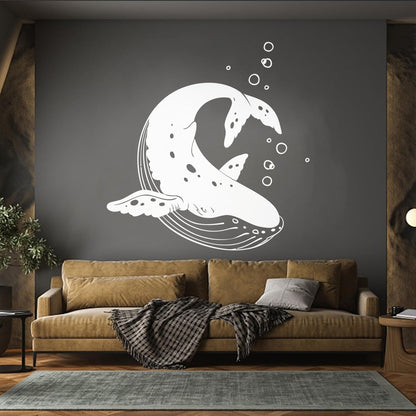 Lettering Stickers Rorqual Killer Whale Orca Sea Ocean Animal Wall Beautification