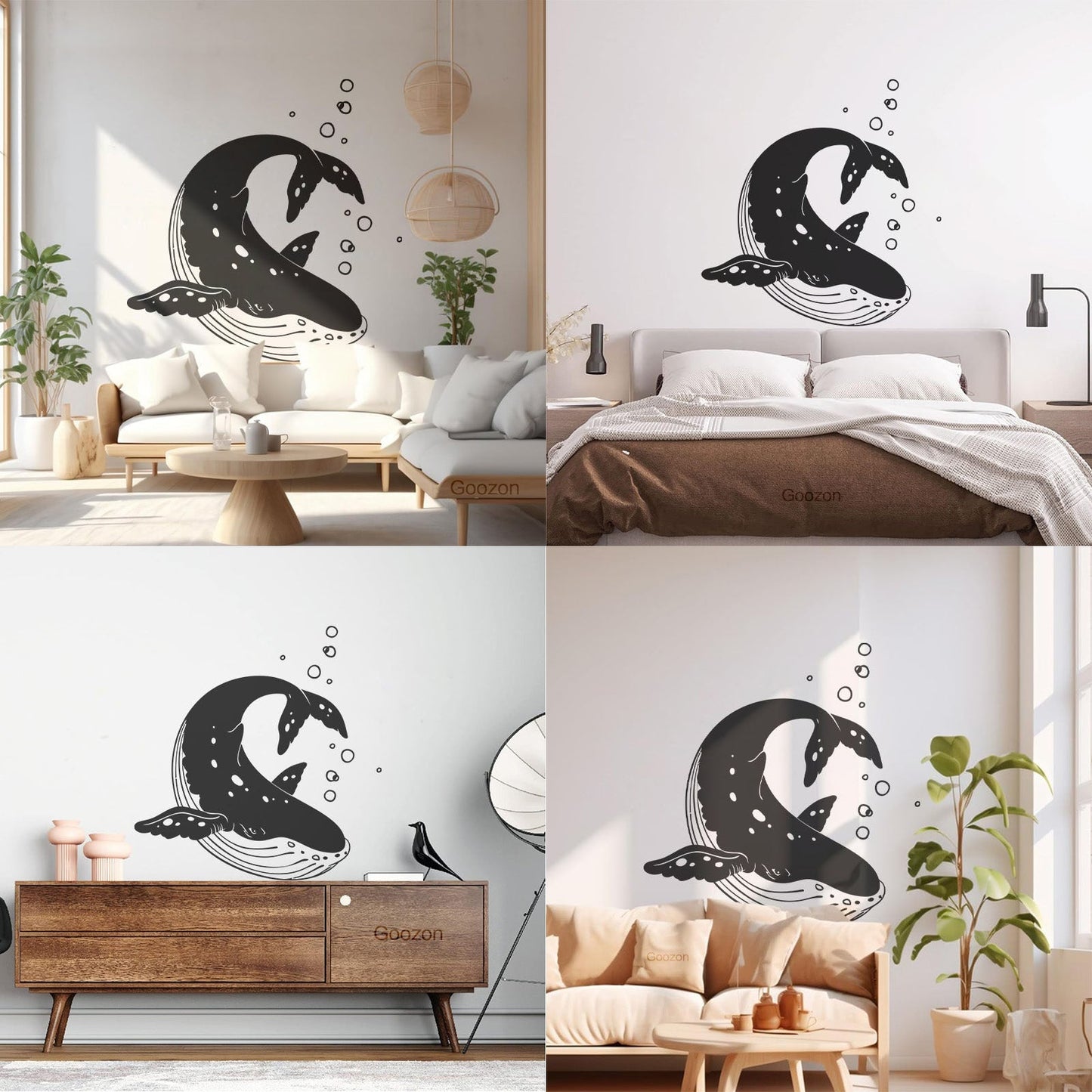 Lettering Stickers Rorqual Killer Whale Orca Sea Ocean Animal Wall Beautification