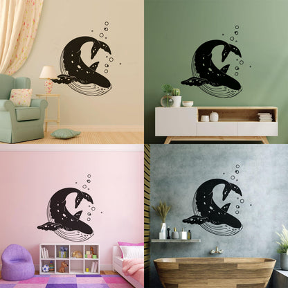 Lettering Stickers Rorqual Killer Whale Orca Sea Ocean Animal Wall Beautification