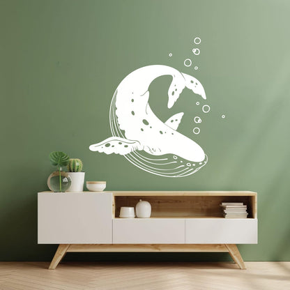 Lettering Stickers Rorqual Killer Whale Orca Sea Ocean Animal Wall Beautification