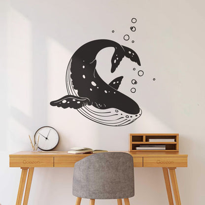 Lettering Stickers Rorqual Killer Whale Orca Sea Ocean Animal Wall Beautification