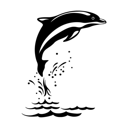 Mural And Wall Vinyl Decal Sea Animal Cartoon Dolphin Waves Removable Without Leaving Glue