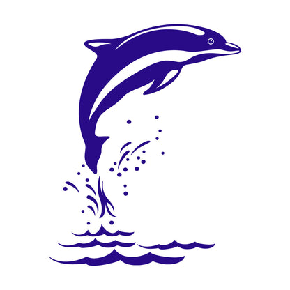 Mural And Wall Vinyl Decal Sea Animal Cartoon Dolphin Waves Removable Without Leaving Glue
