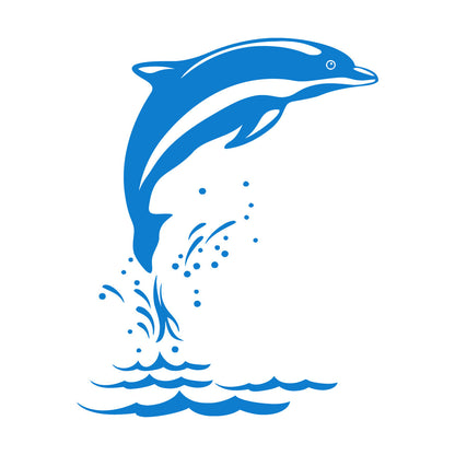 Mural And Wall Vinyl Decal Sea Animal Cartoon Dolphin Waves Removable Without Leaving Glue