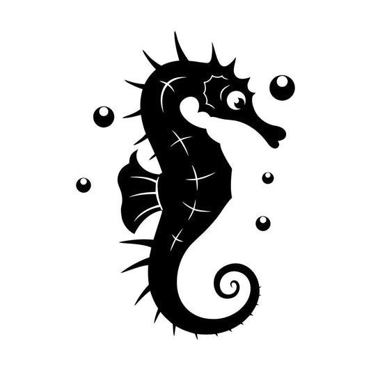 Wall Decals Seahorse Marine Sea Animal Water Bubbles Wall Beautification