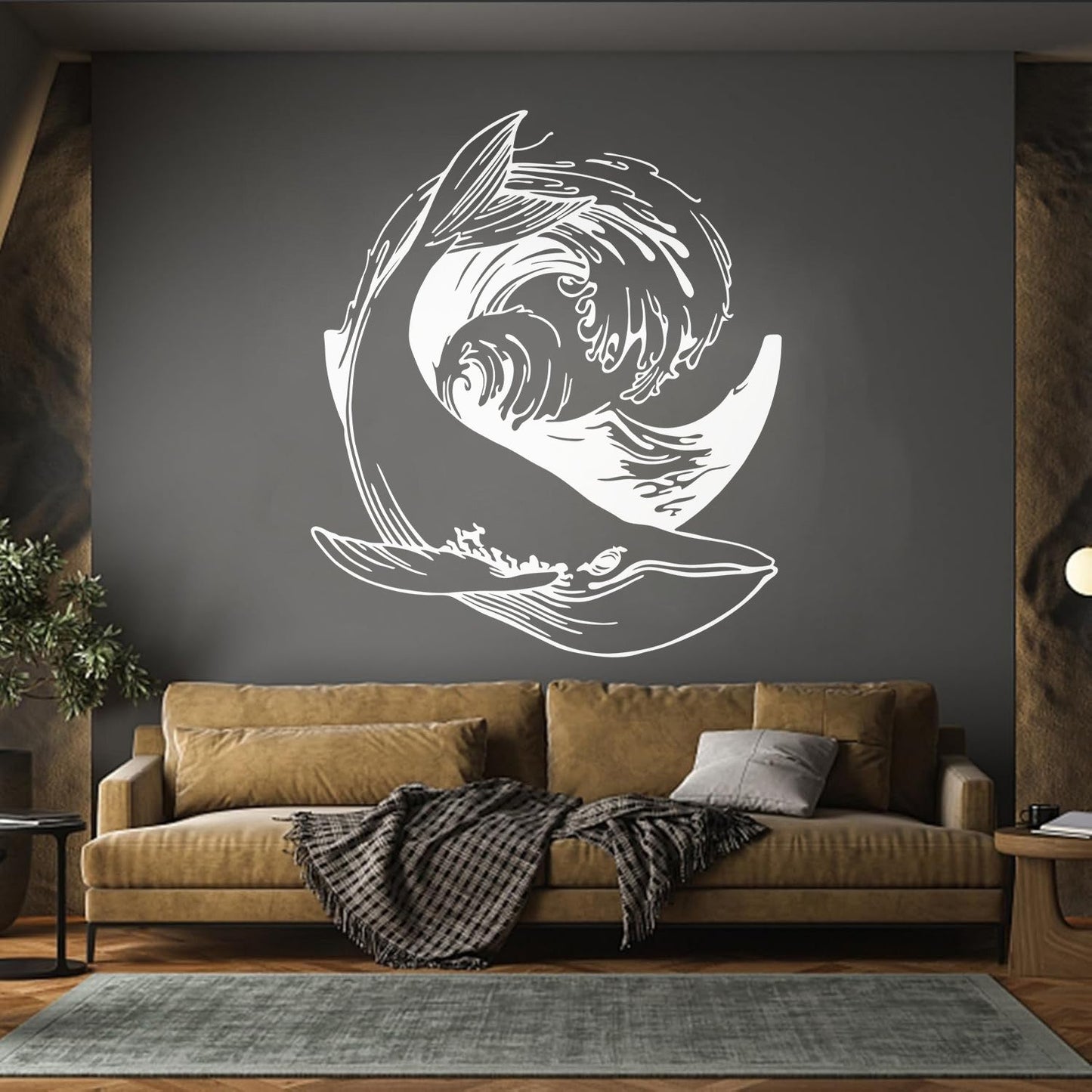 Wall Vinyl Sticker Decor Sea Ocean Whale Style Animal Wave Tattoo Culture