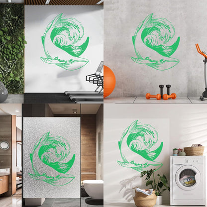 Wall Vinyl Sticker Decor Sea Ocean Whale Style Animal Wave Tattoo Culture