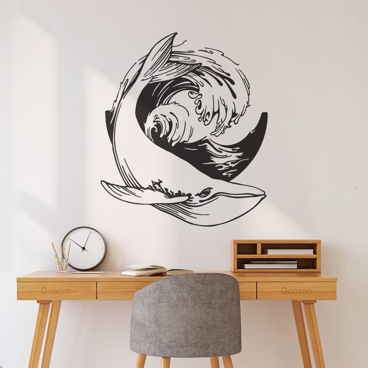 Wall Vinyl Sticker Decor Sea Ocean Whale Style Animal Wave Tattoo Culture