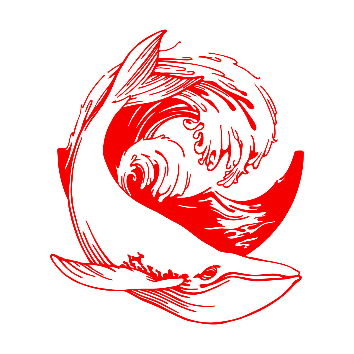 Wall Vinyl Sticker Decor Sea Ocean Whale Style Animal Wave Tattoo Culture