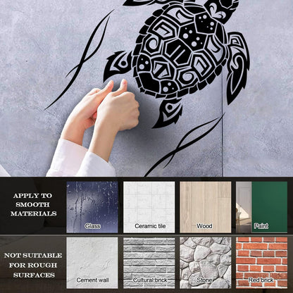 Fine Carving Decals Sea Turtle Animal Beach Style Maori Ornament Do Not Damage The Wall Surface