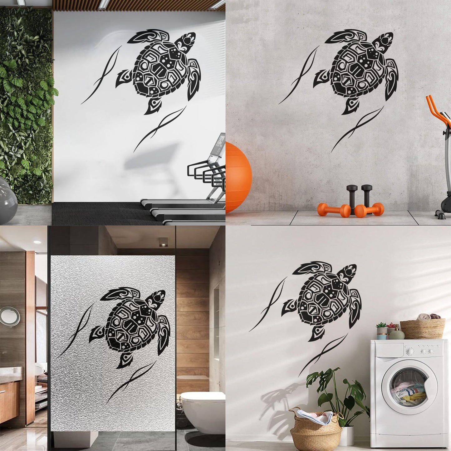 Fine Carving Decals Sea Turtle Animal Beach Style Maori Ornament Do Not Damage The Wall Surface