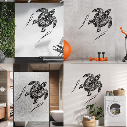 Fine Carving Decals Sea Turtle Animal Beach Style Maori Ornament Do Not Damage The Wall Surface