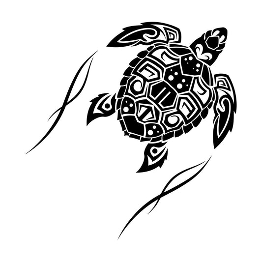 Fine Carving Decals Sea Turtle Animal Beach Style Maori Ornament Do Not Damage The Wall Surface