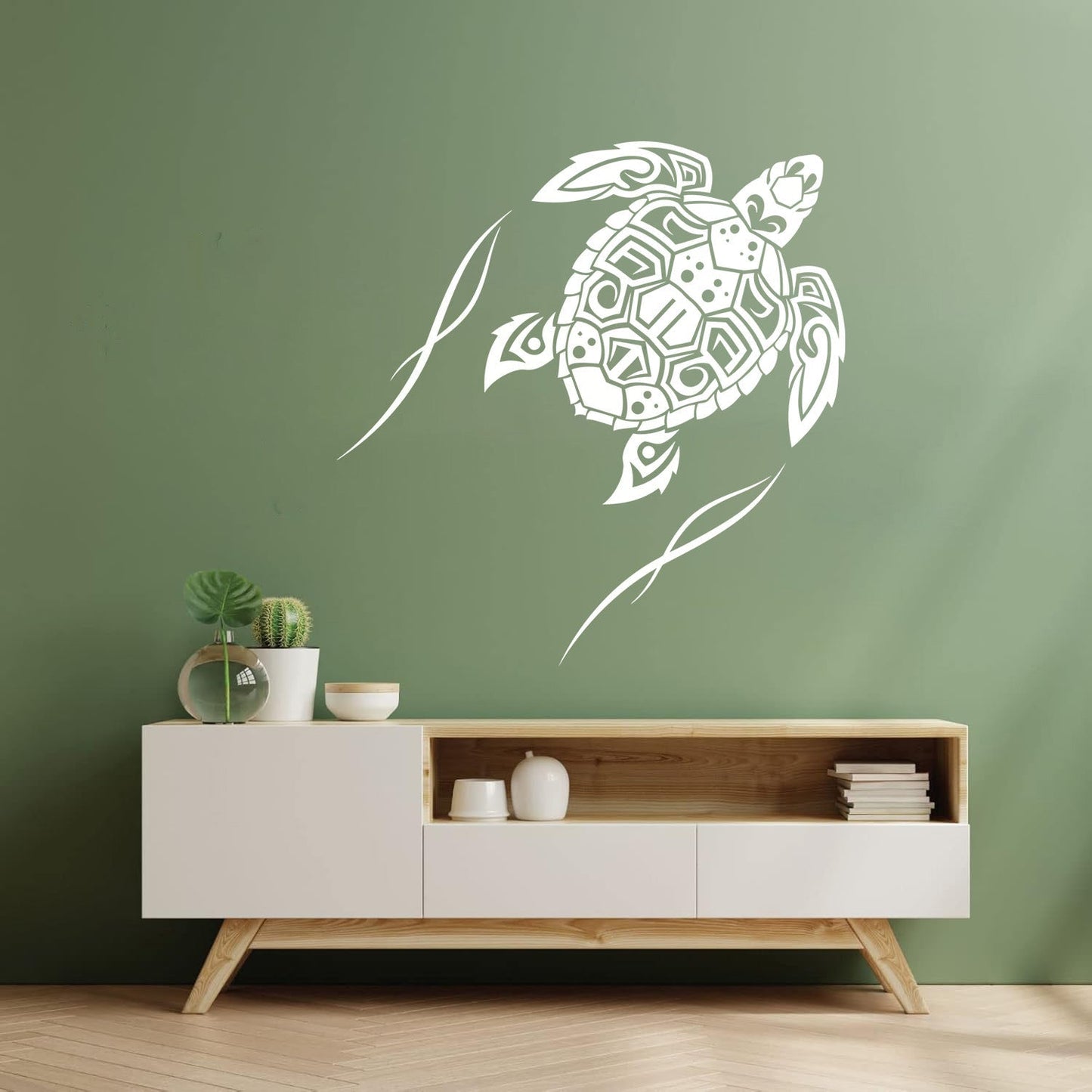 Fine Carving Decals Sea Turtle Animal Beach Style Maori Ornament Do Not Damage The Wall Surface