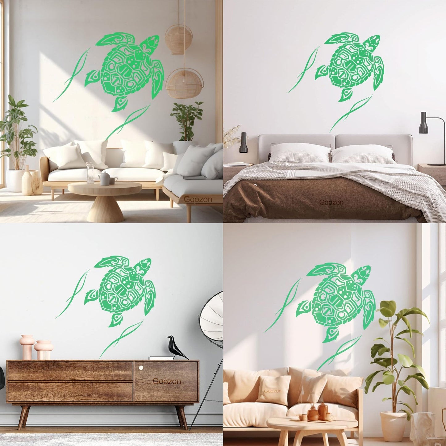 Fine Carving Decals Sea Turtle Animal Beach Style Maori Ornament Do Not Damage The Wall Surface