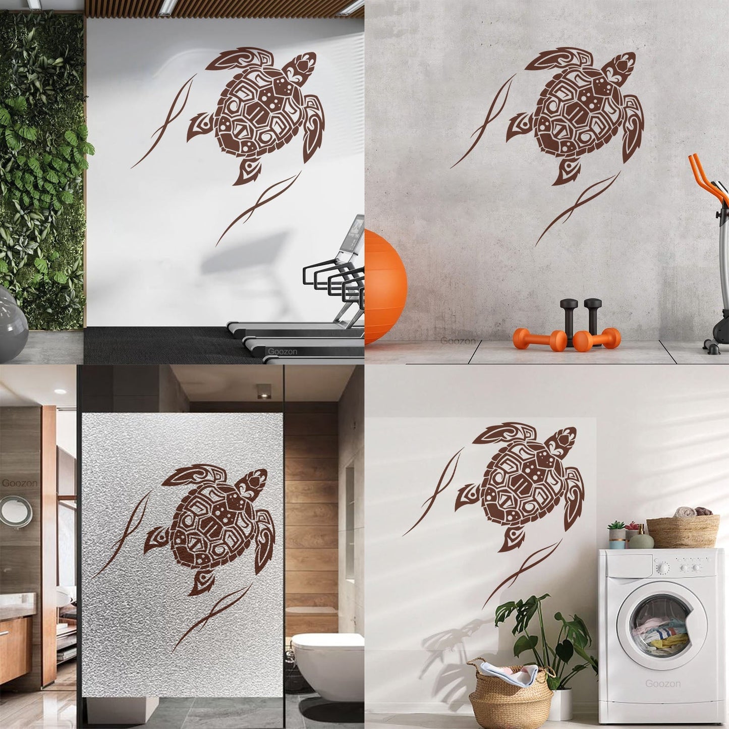 Fine Carving Decals Sea Turtle Animal Beach Style Maori Ornament Do Not Damage The Wall Surface