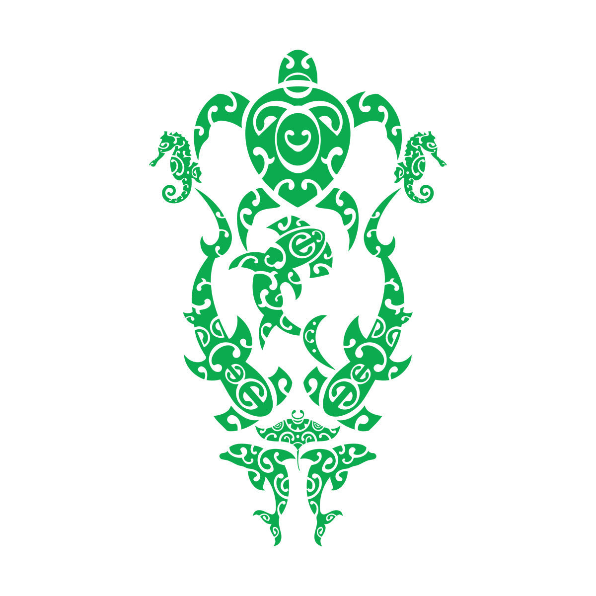 Sea Turtle Marine Animals Beach Style Lettering Stickers Multiple Size Options