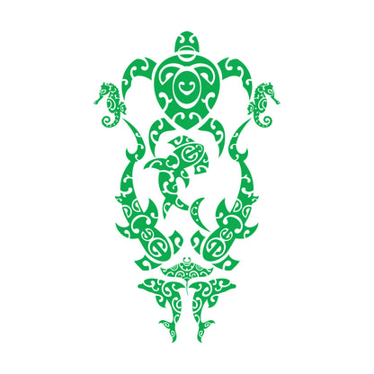 Sea Turtle Marine Animals Beach Style Lettering Stickers Multiple Size Options