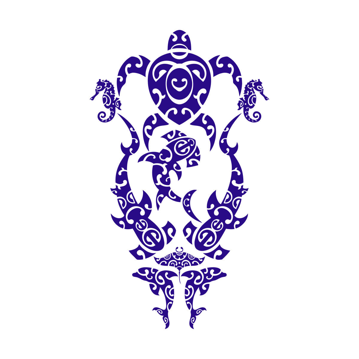 Sea Turtle Marine Animals Beach Style Lettering Stickers Multiple Size Options