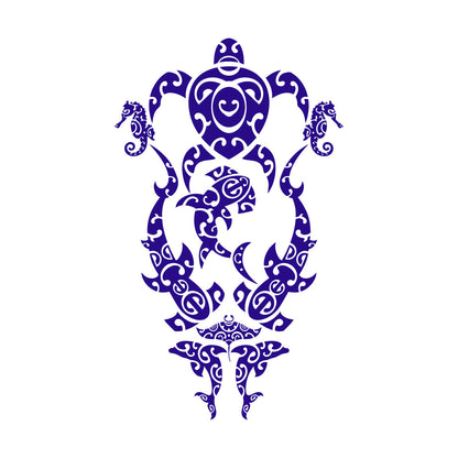 Sea Turtle Marine Animals Beach Style Lettering Stickers Multiple Size Options