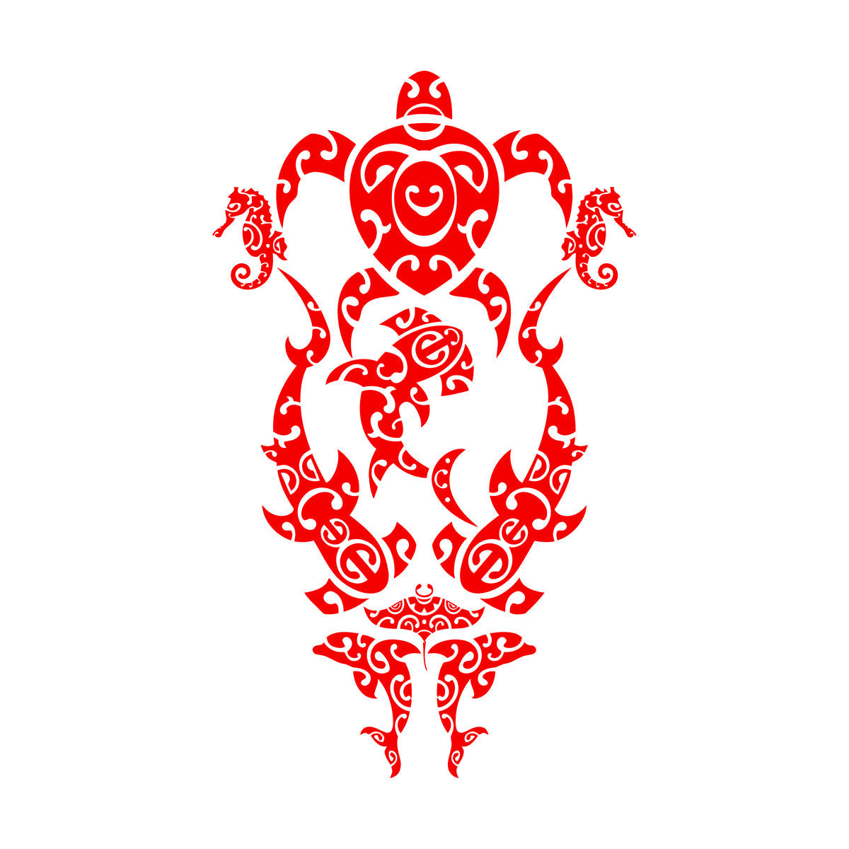 Sea Turtle Marine Animals Beach Style Lettering Stickers Multiple Size Options